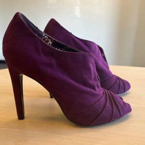 Carlos by Carlos Santana Gatsby Purple Open Toe Heeled Bootie sz 6